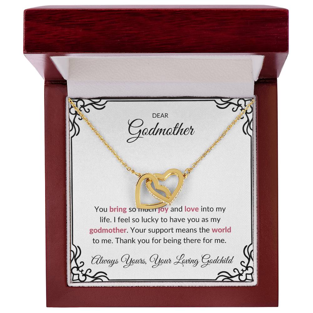 To My Amazing Godmother, Interlocking Hearts Necklace | Godmother Necklace (Necklace Only)