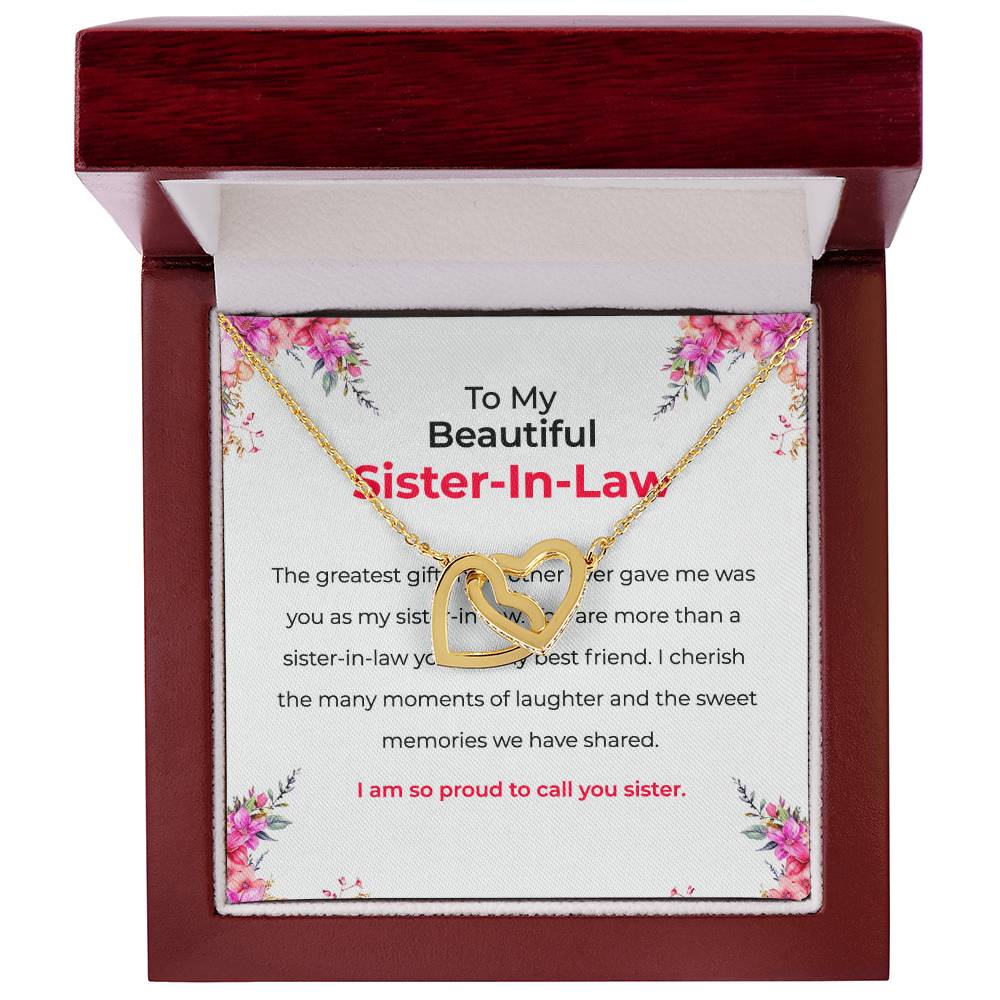 To My Beautiful Sister-in-law Necklace | Interlocking Hearts Necklace | Sister-in-Law Gift