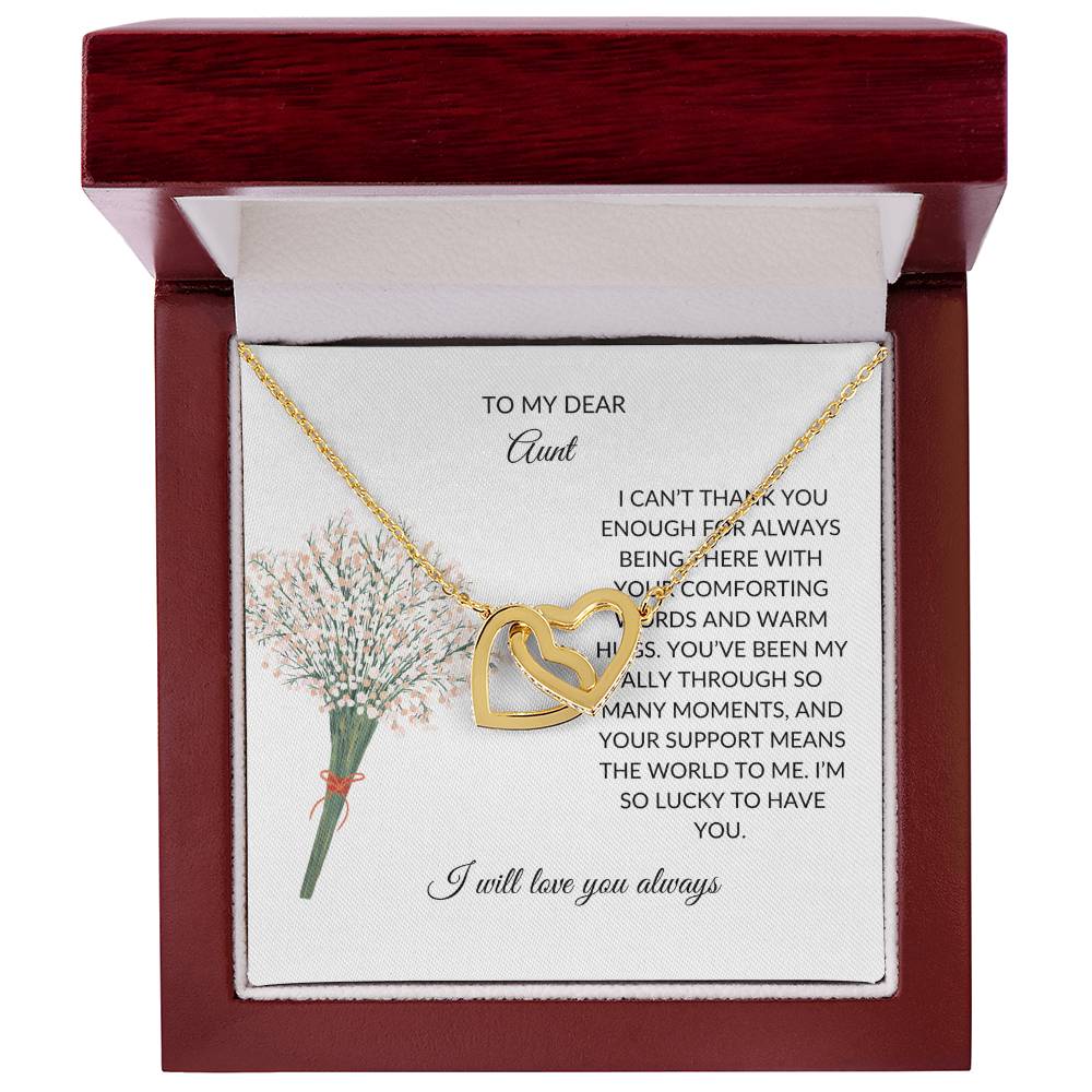 To My Special Aunt Necklace – Lovely Hearts Necklace | Thoughtful Message Card for Expressing Love and Gratitude in Yellow & White Gold - SOUVMOUR