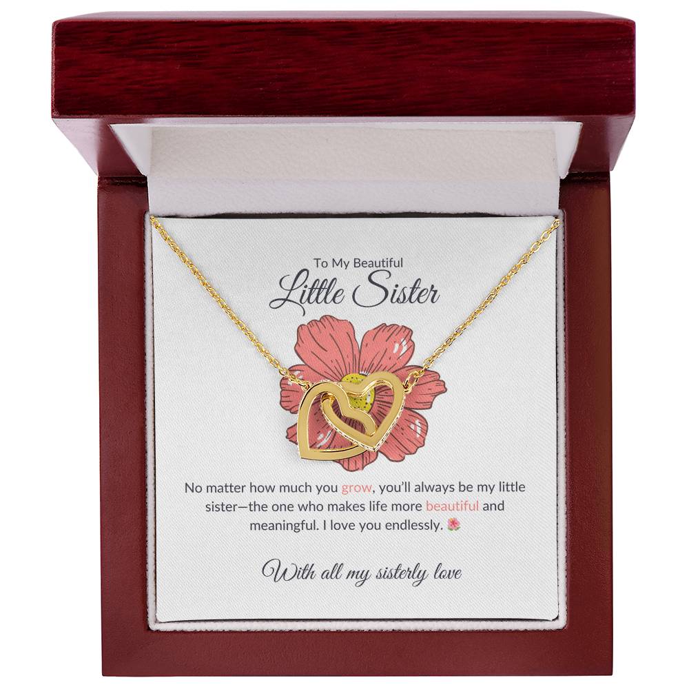 For My Precious Little Sister – Interlocking Hearts Necklace | A Heartwarming Keepsake