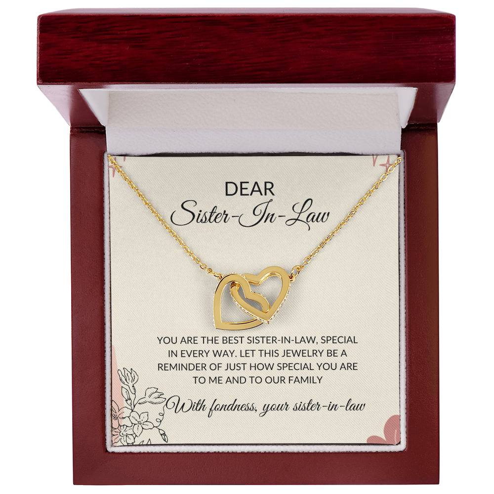 To My Dear Sister-in-law Necklace | Interlocking Hearts Necklace | Sister-in-Law Gift