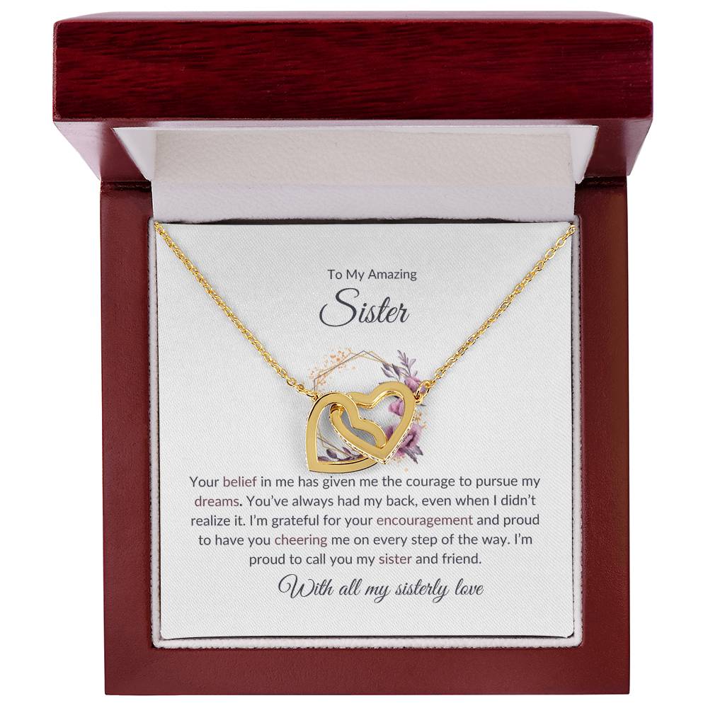 To My Incredible Sister – Interlocking Hearts Necklace | A Beautiful Gift of Sisterhood