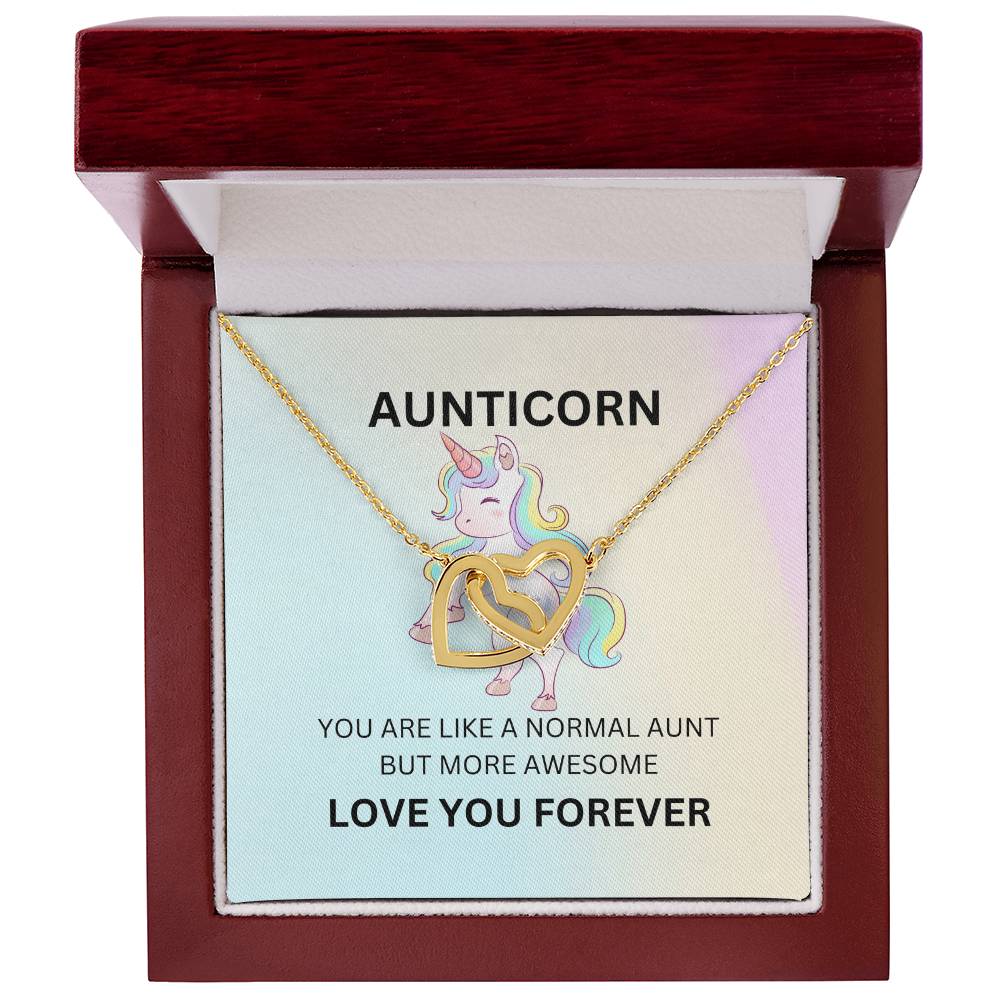 To My Aunticorn – Unique Hearts Necklace | Fun Message Card for Aunt for Expressing Love and Gratitude - SOUVMOUR