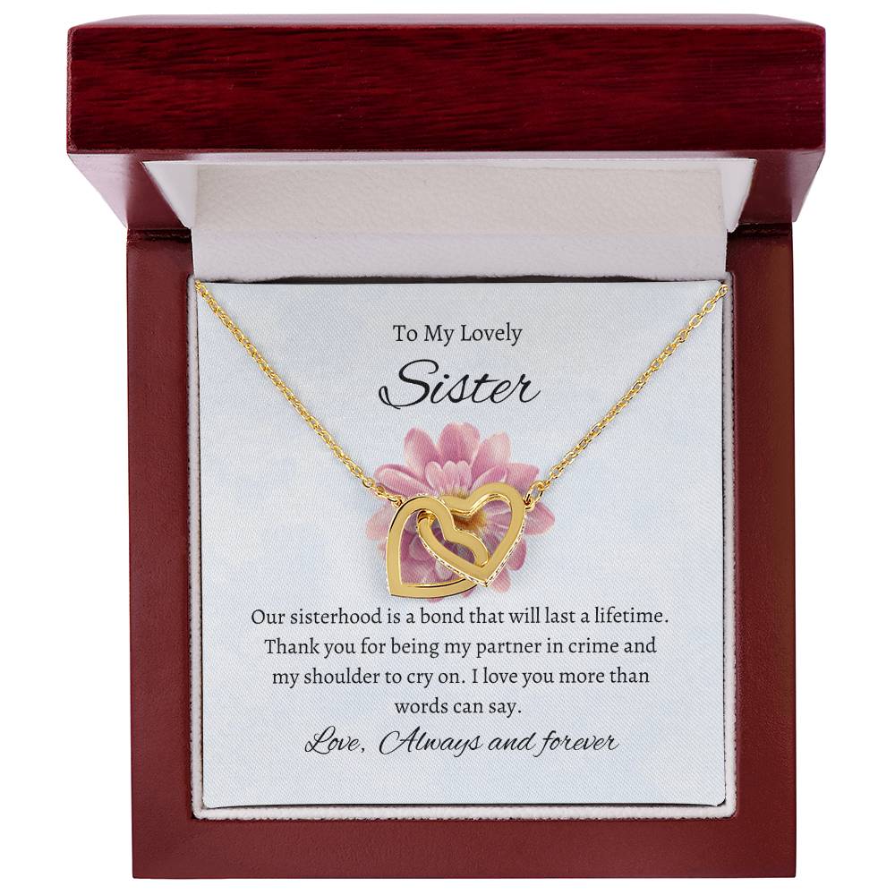 For My Sweet Sister – Interlocking Hearts Necklace | A Symbol of Our Unbreakable Bond