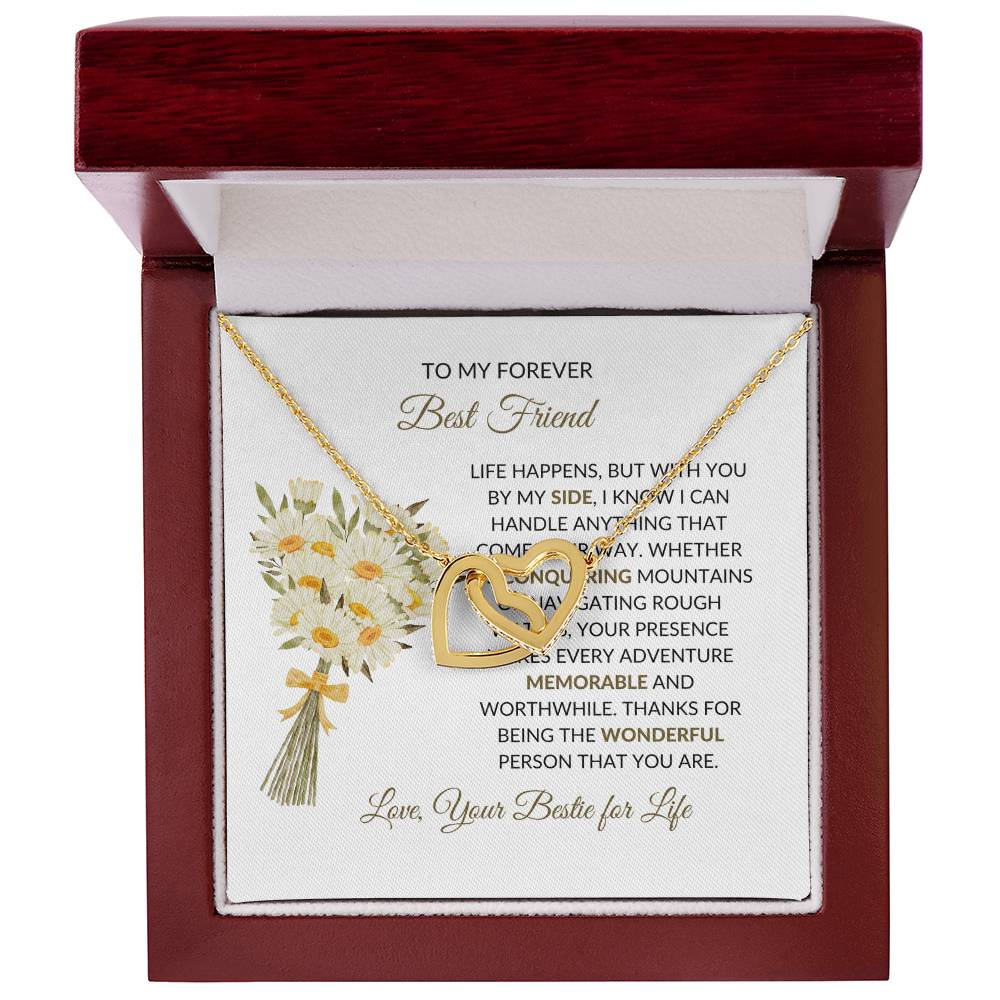Friendship Necklace | To My Forever Best Friend - Interlocking Hearts Necklace | Gift for Best Friend