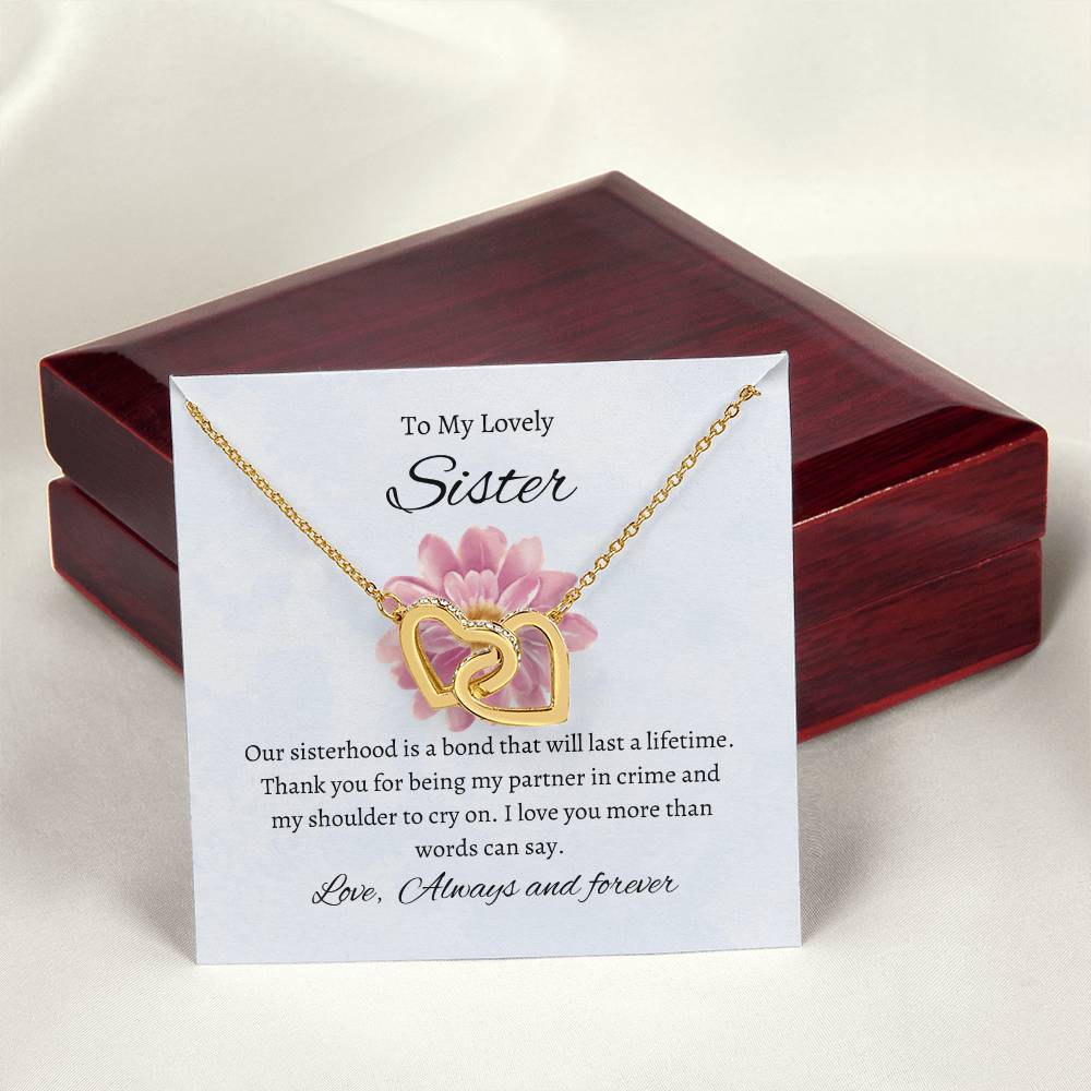 For My Sweet Sister – Interlocking Hearts Necklace | A Symbol of Our Unbreakable Bond