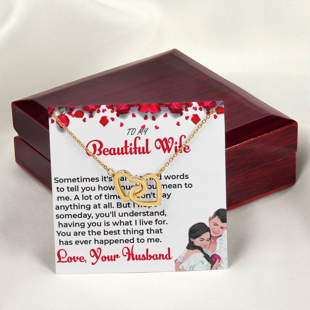 To My Beautiful Wife - Heart-Shaped Necklace Gift for Wife | Necklace For her