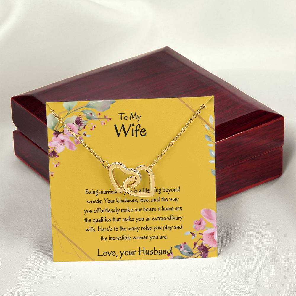 To My Wife, My Wonderful Partner - Romantic Heart-Shaped Necklace Gift