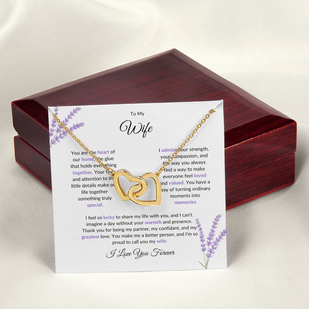 To My Wife, The Heart of Our Home | Heart-Shaped Pendant Gift for Her