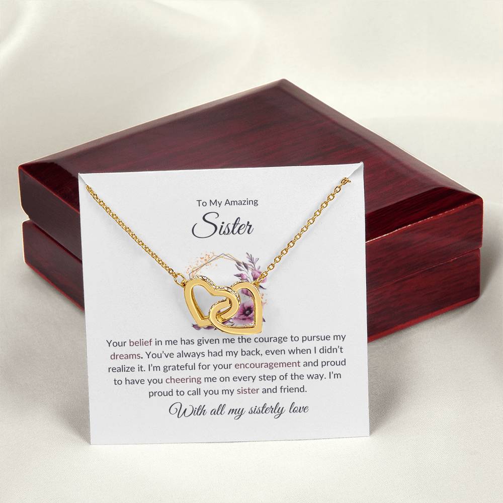 To My Incredible Sister – Interlocking Hearts Necklace | A Beautiful Gift of Sisterhood