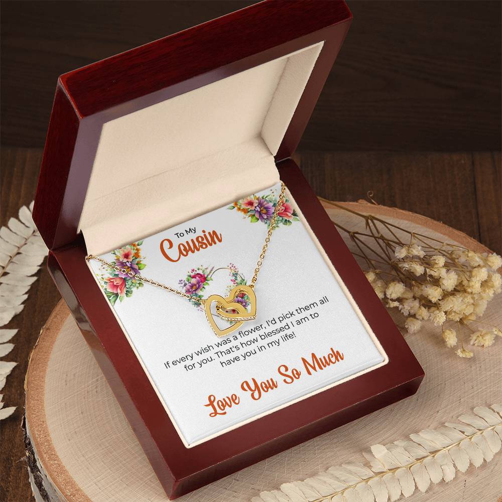 Cousin Necklace | To My Cousin My Best Friend - Interlocking Hearts Necklace | Cousin Friendship Necklace