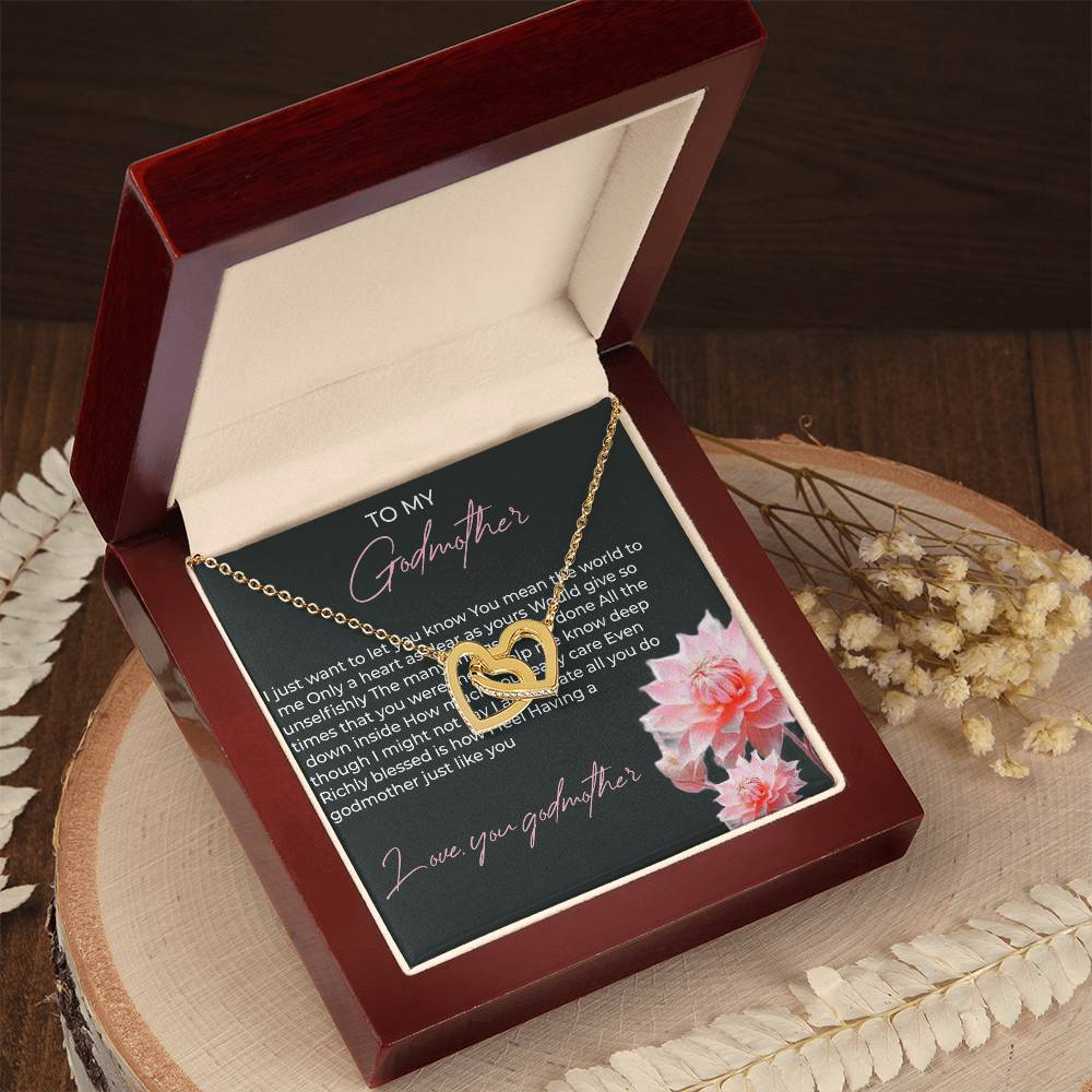 To My Godmother, Interlocking Hearts Necklace | Godmother Necklace (Necklace Only)