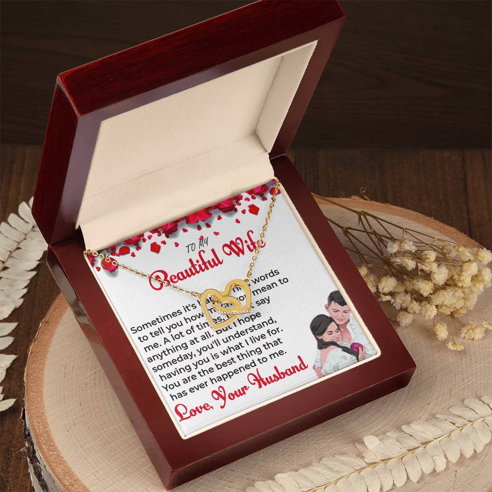 To My Beautiful Wife - Heart-Shaped Necklace Gift for Wife | Necklace For her