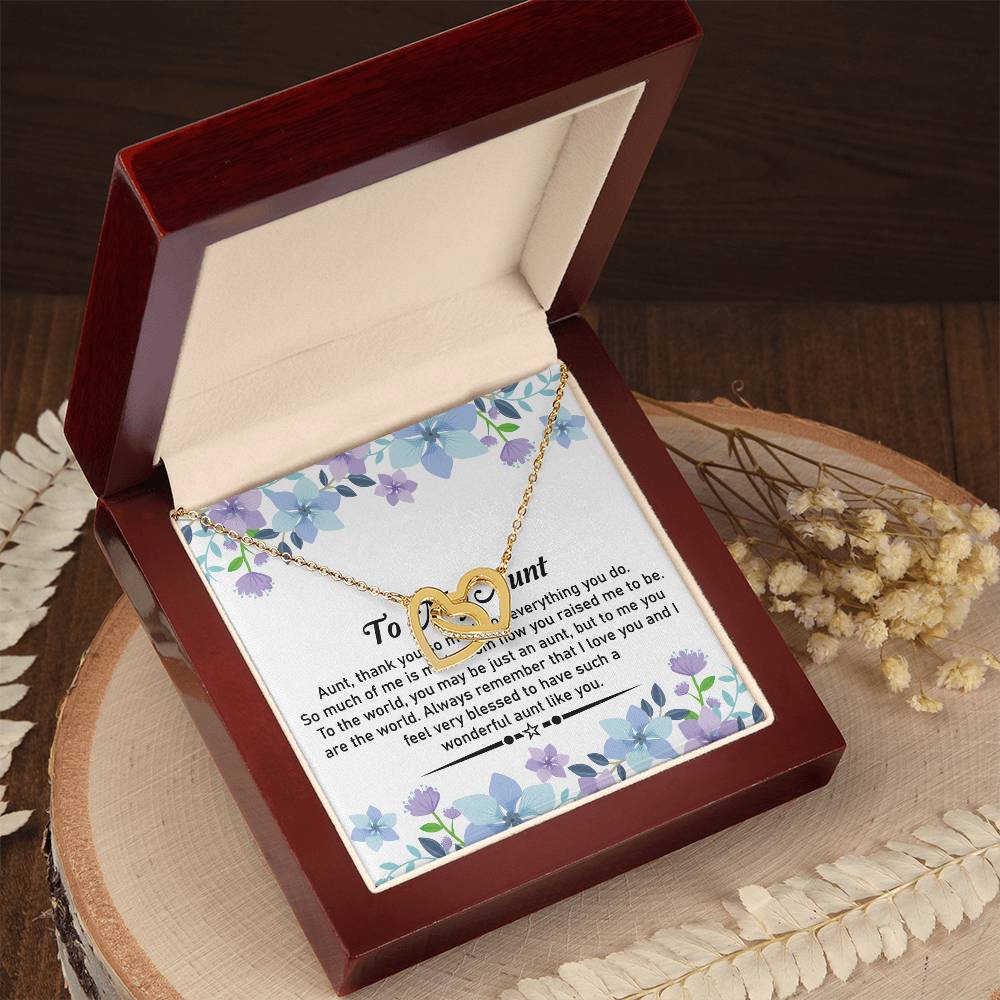 To My Dear Aunt Necklace – Classic Hearts Necklace | Heartfelt Message Card for Aunt - SOUVMOUR