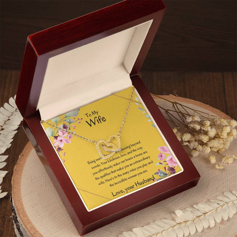To My Wife, My Wonderful Partner - Romantic Heart-Shaped Necklace Gift