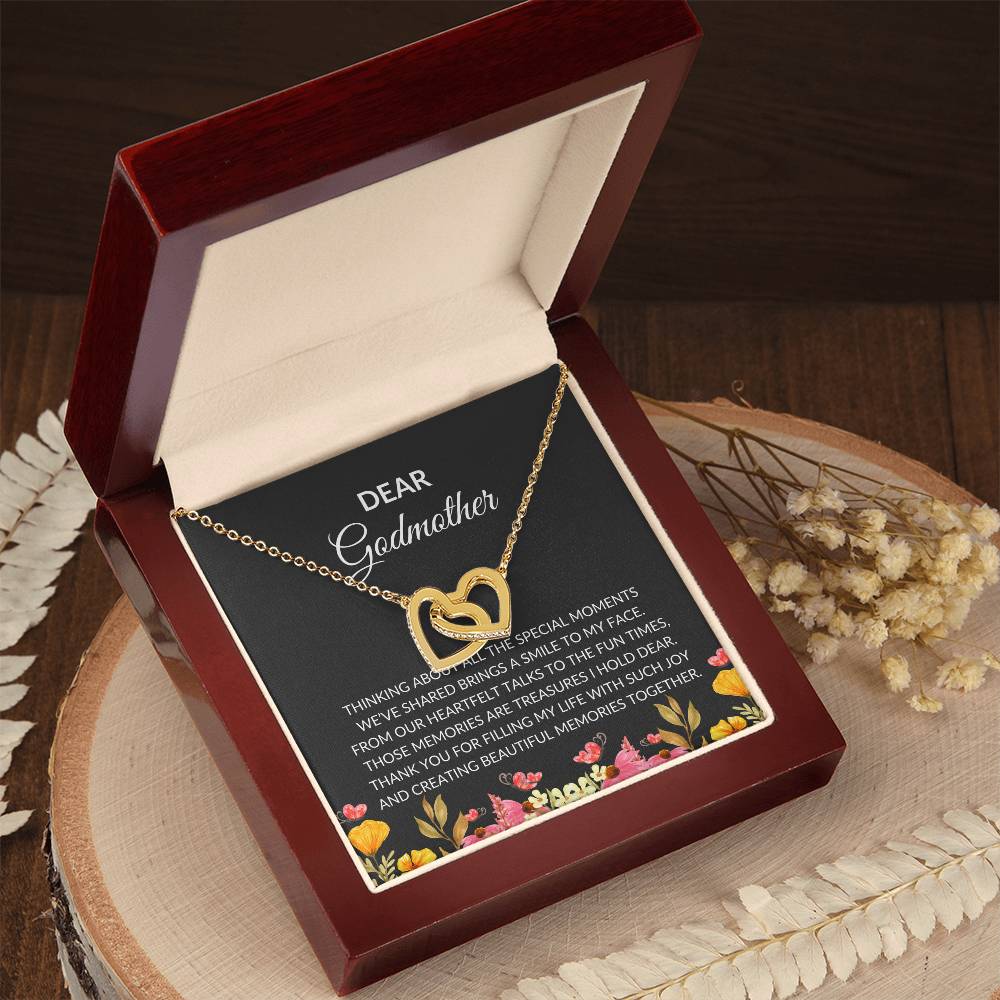 For My Dear Godmother, Interlocking Hearts Necklace | Godmother Necklace (Necklace Only)