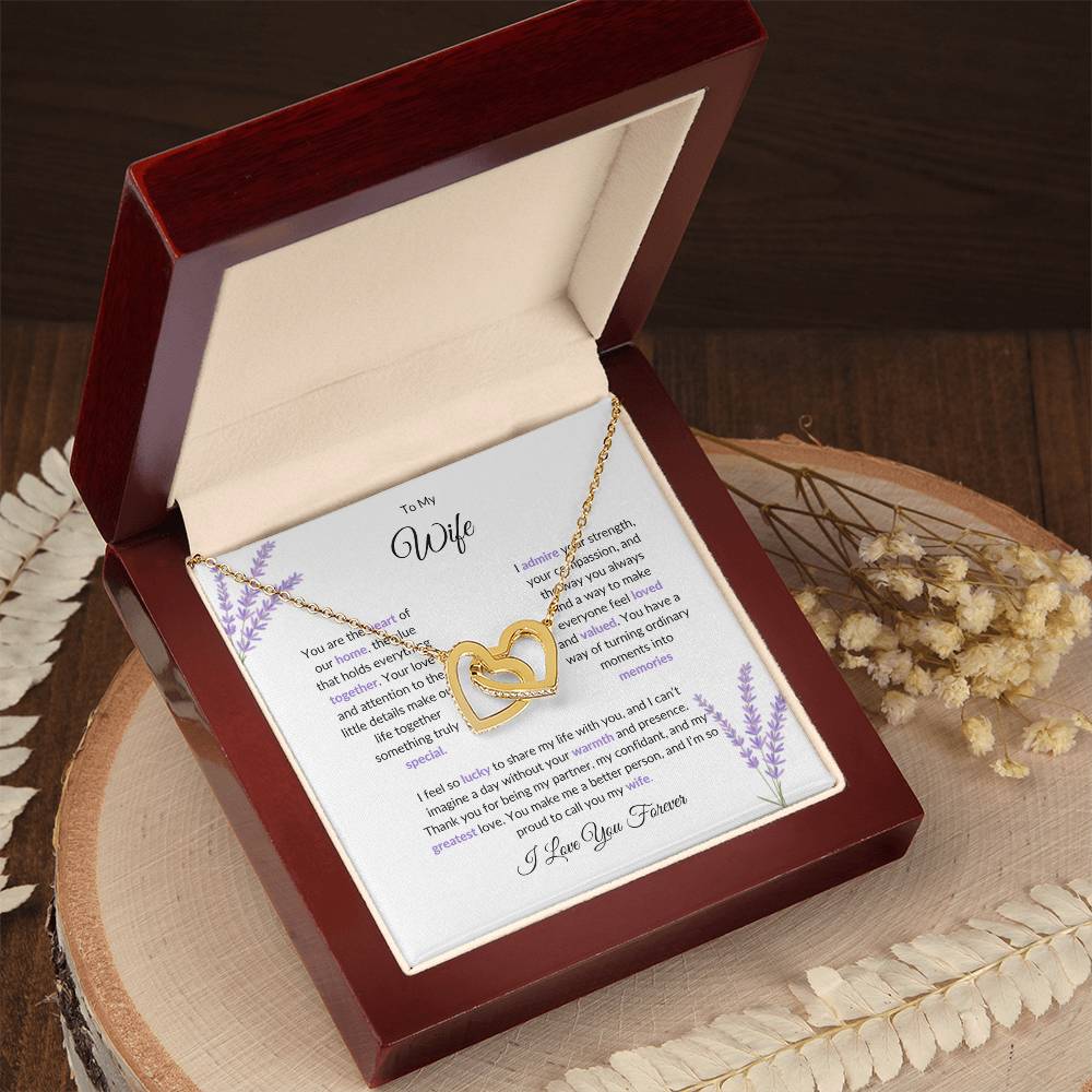 To My Wife, The Heart of Our Home | Heart-Shaped Pendant Gift for Her