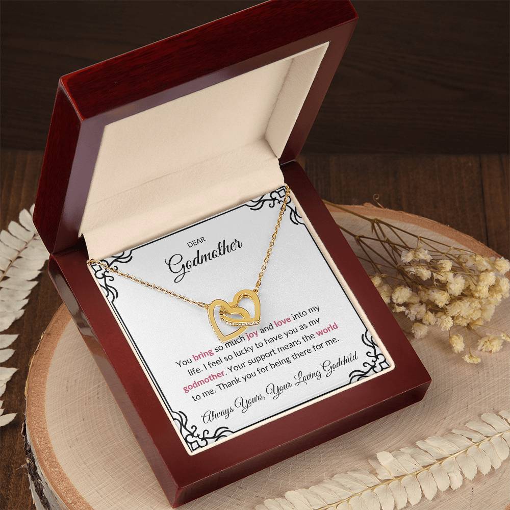 To My Amazing Godmother, Interlocking Hearts Necklace | Godmother Necklace (Necklace Only)
