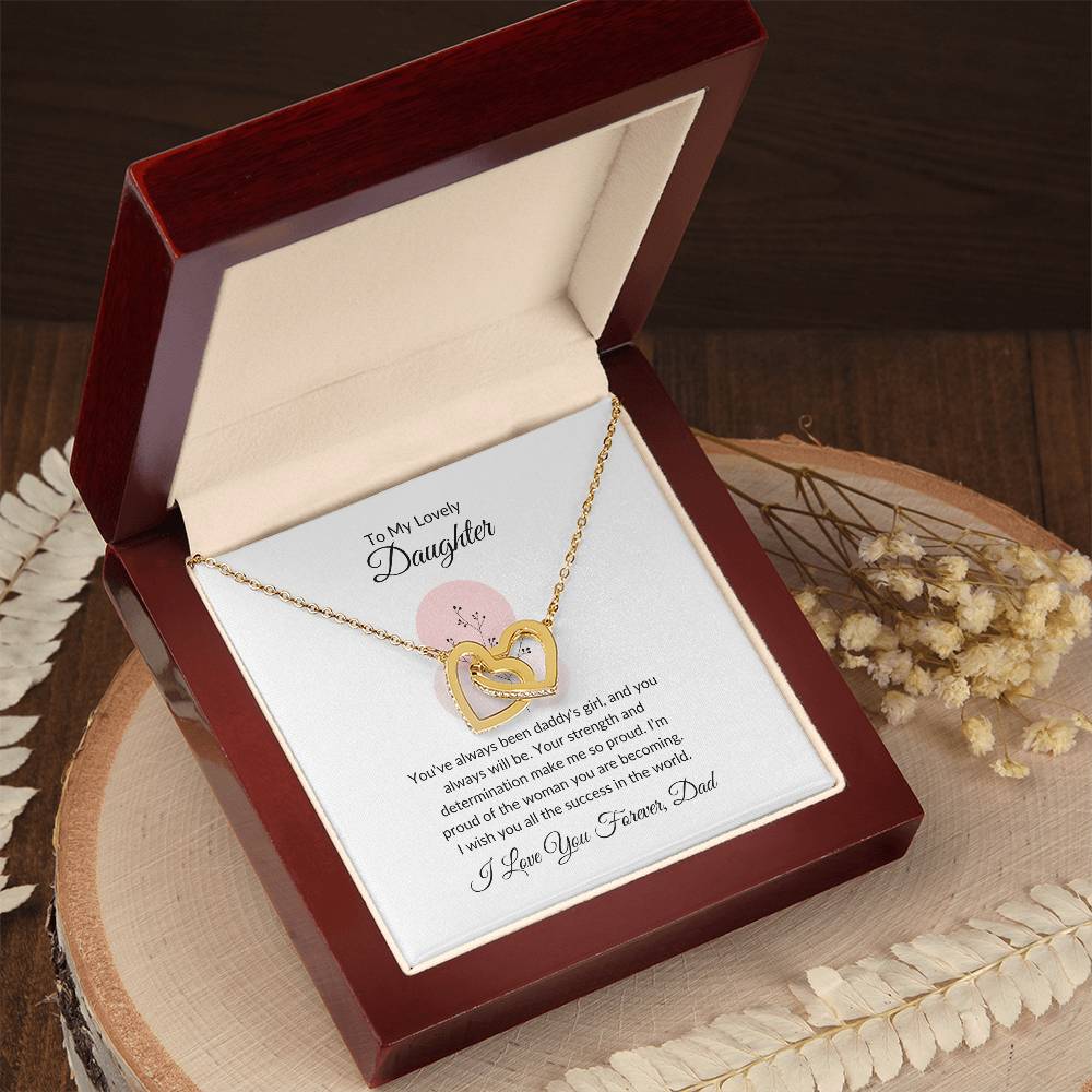 To My Lovely Daughter - Hearts Necklace | Beautiful Connection Gift For Daughter