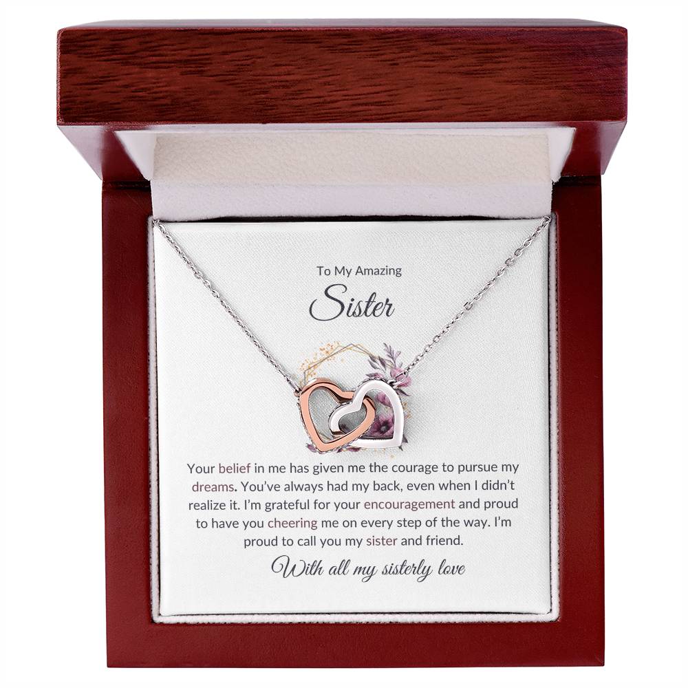 To My Incredible Sister – Interlocking Hearts Necklace | A Beautiful Gift of Sisterhood
