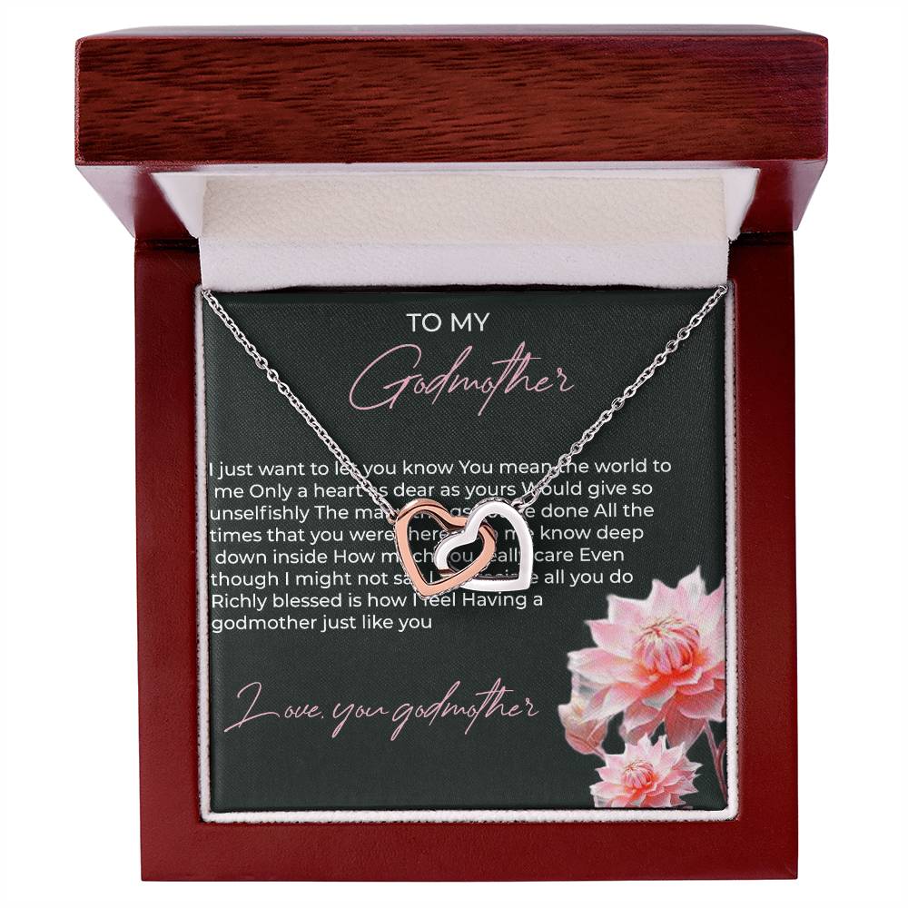 To My Godmother, Interlocking Hearts Necklace | Godmother Necklace (Necklace Only)