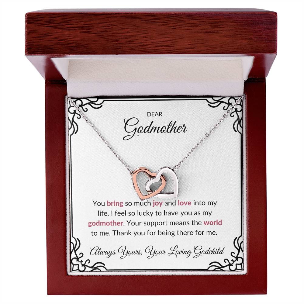 To My Amazing Godmother, Interlocking Hearts Necklace | Godmother Necklace (Necklace Only)