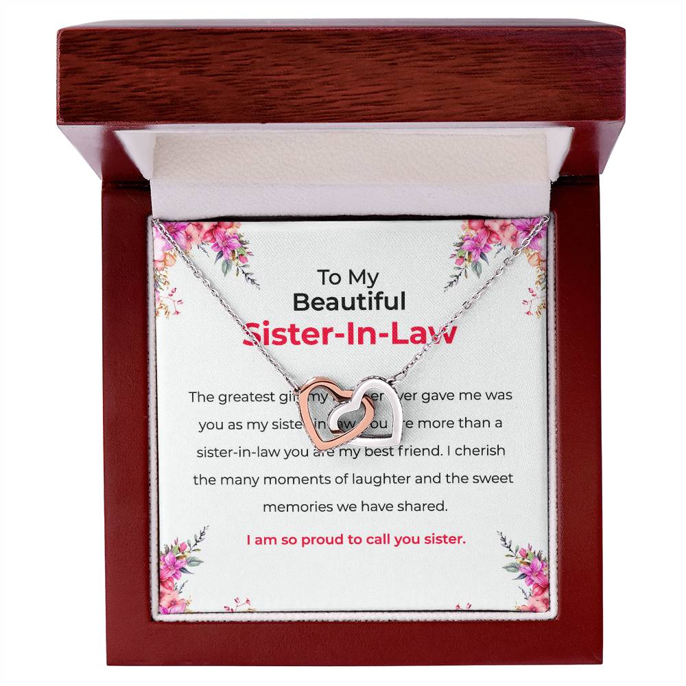 To My Beautiful Sister-in-law Necklace | Interlocking Hearts Necklace | Sister-in-Law Gift
