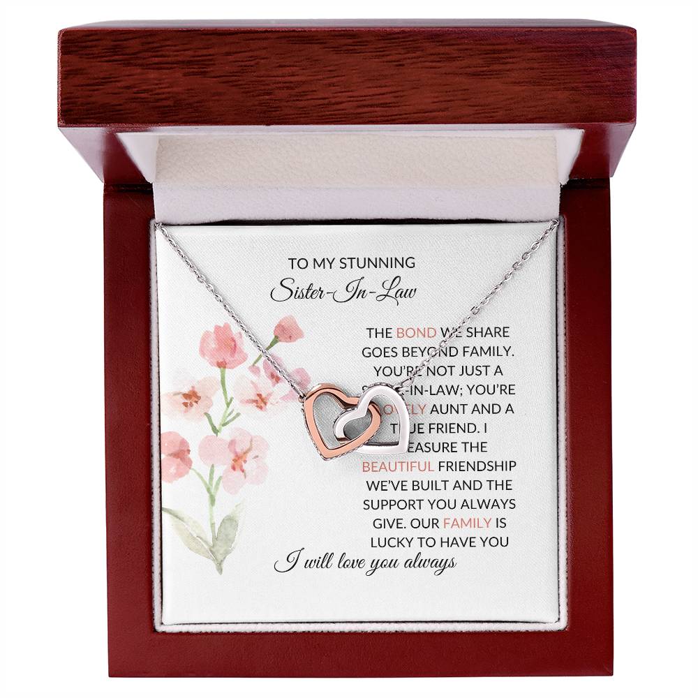 To My Stunning Sister-in-law Necklace | Interlocking Hearts Necklace | Sister-in-Law Gift