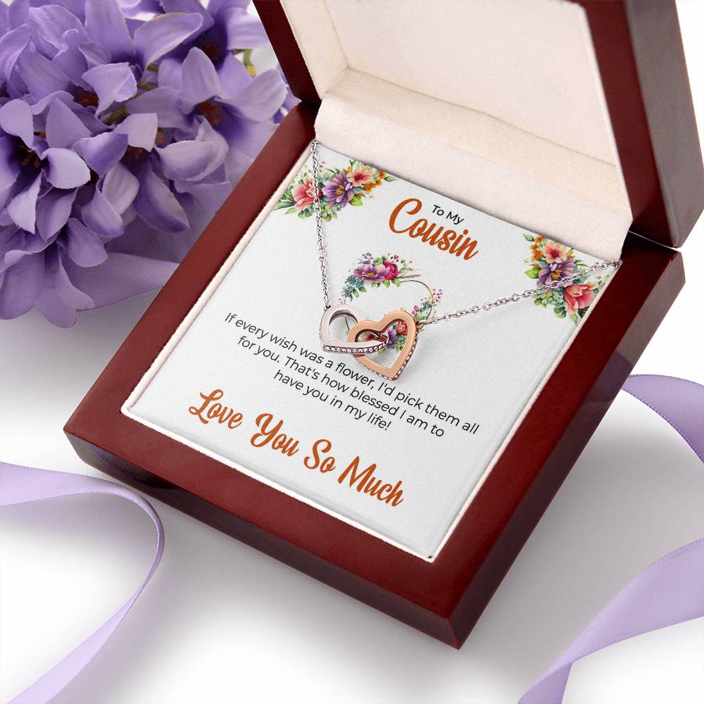 Cousin Necklace | To My Cousin My Best Friend - Interlocking Hearts Necklace | Cousin Friendship Necklace