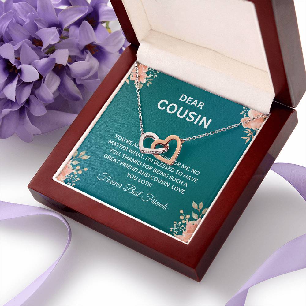 Cousin Necklace | To My Cousin My Forever Best Friend - Interlocking Hearts Necklace | Cousin Friendship Necklace