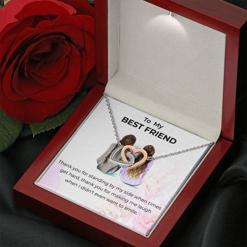Friendship Necklace | To My Bestie Thank You - Interlocking Hearts Necklace