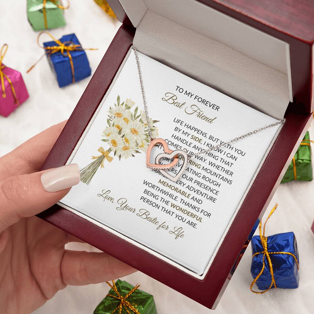 Friendship Necklace | To My Forever Best Friend - Interlocking Hearts Necklace | Gift for Best Friend