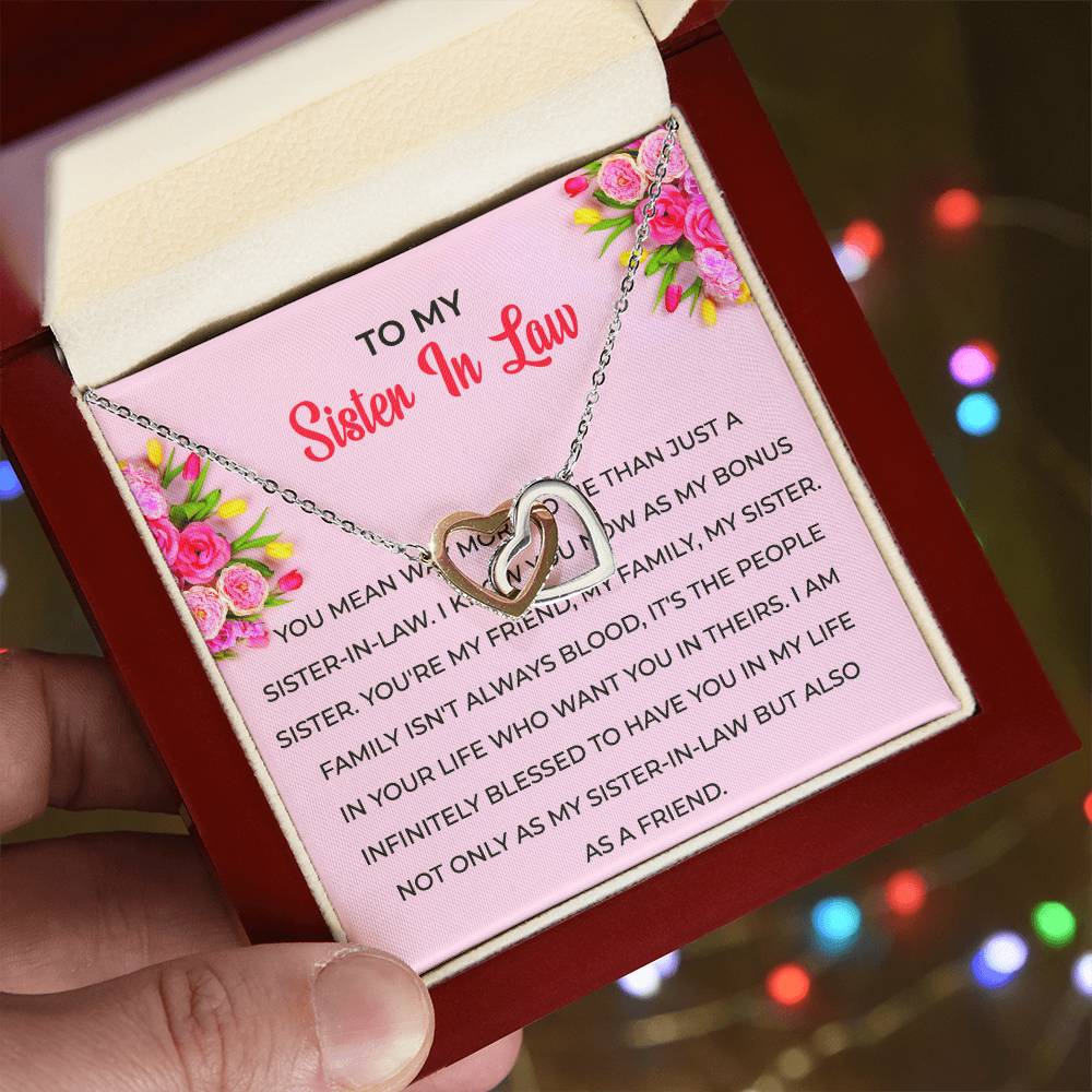 To My Sister-in-law Necklace | Interlocking Hearts Necklace | Sister-in-Law Gift