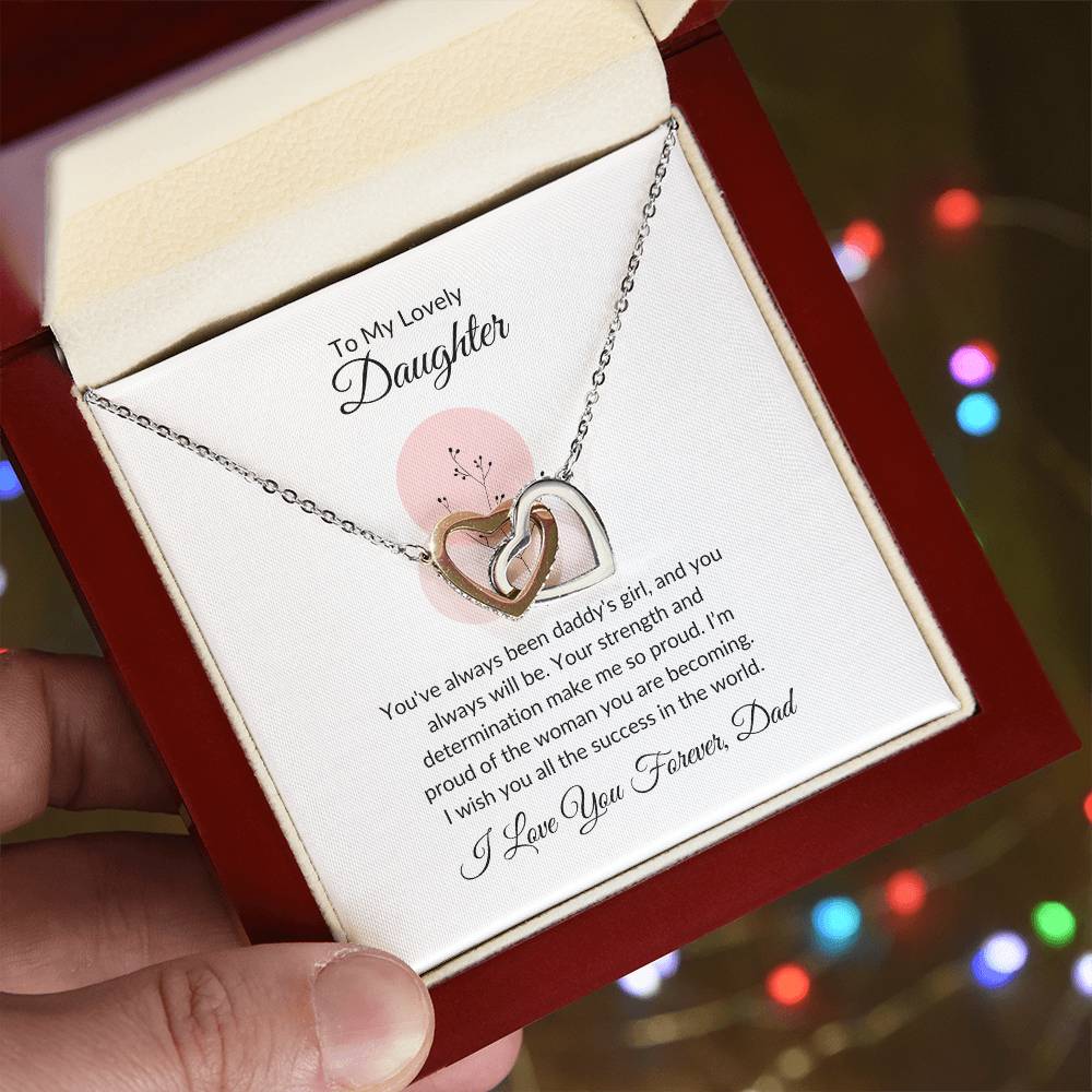 To My Lovely Daughter - Hearts Necklace | Beautiful Connection Gift For Daughter