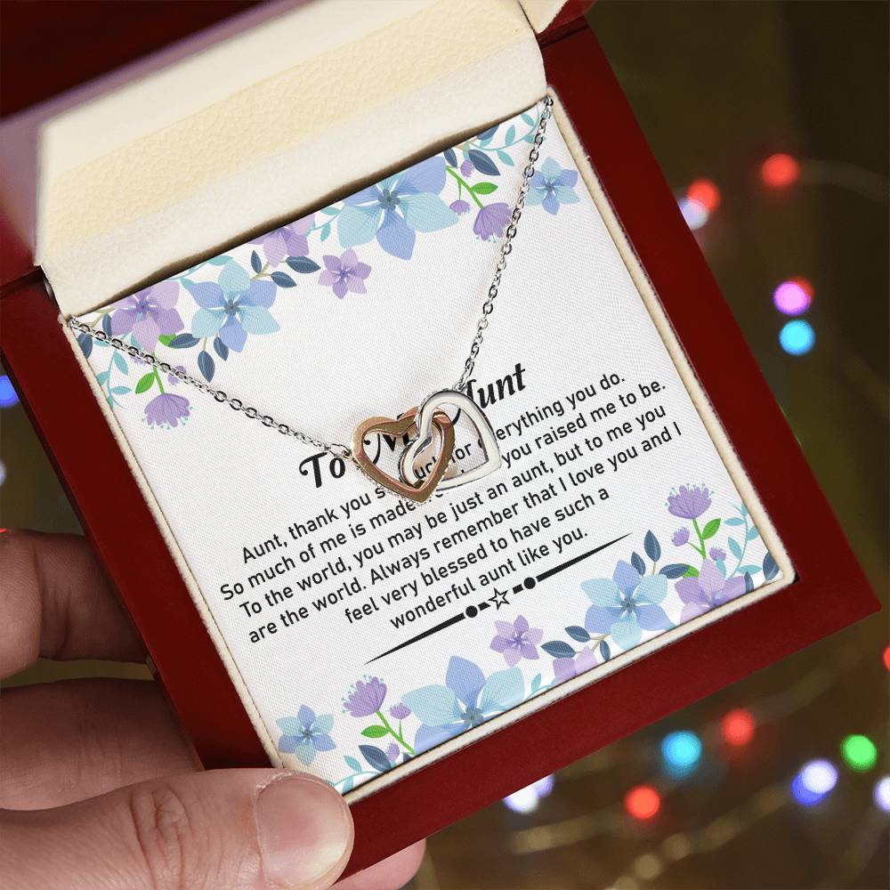 To My Dear Aunt Necklace – Classic Hearts Necklace | Heartfelt Message Card for Aunt - SOUVMOUR