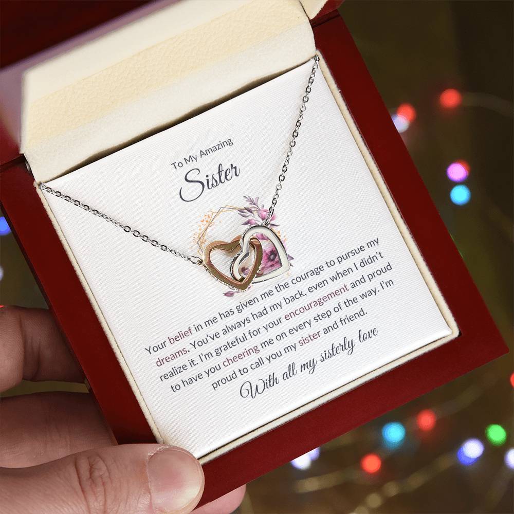 To My Incredible Sister – Interlocking Hearts Necklace | A Beautiful Gift of Sisterhood