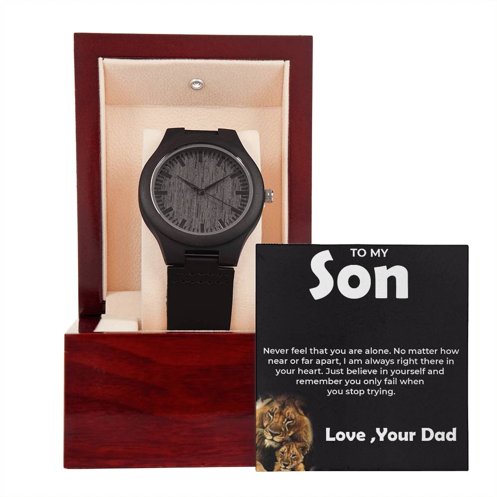 To My Brave Son | Wooden Watch Gift from Dad | Heartfelt Gift for Son