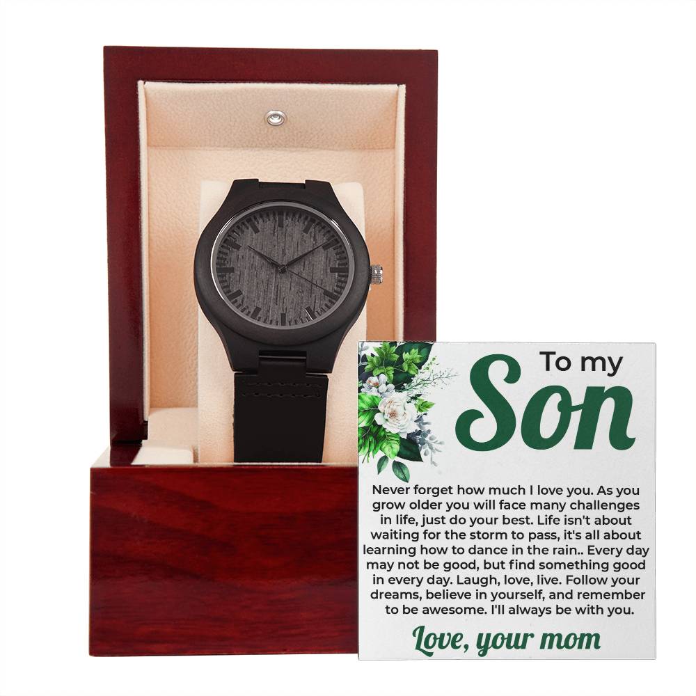 To My Lovely Boy | Wooden Watch Gift from Mom | Special Gift for Son