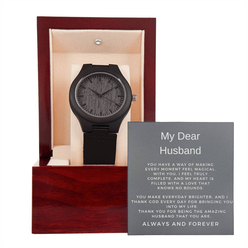 To My Husband | Personalized Wooden Watch Perfect for Him