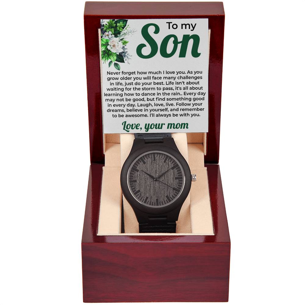 To My Lovely Boy | Wooden Watch Gift from Mom | Special Gift for Son