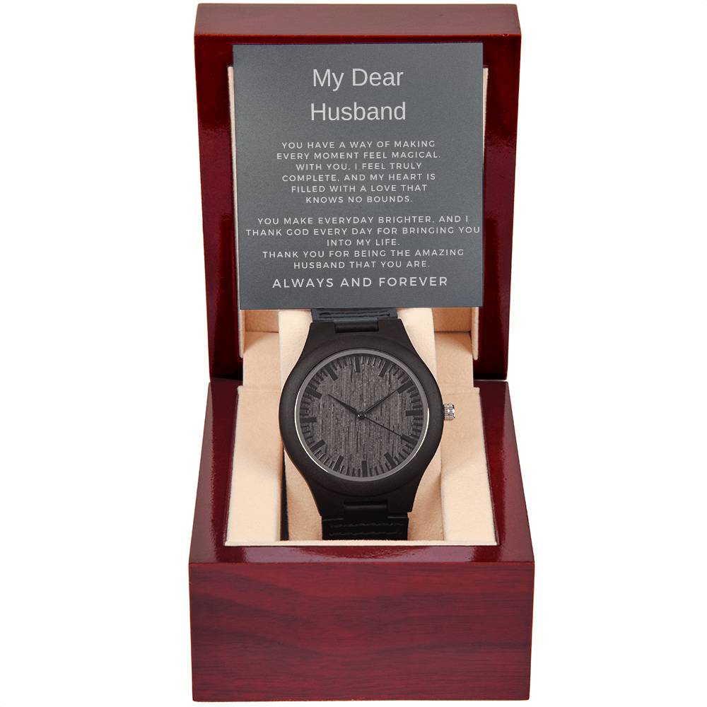 To My Husband | Personalized Wooden Watch Perfect for Him
