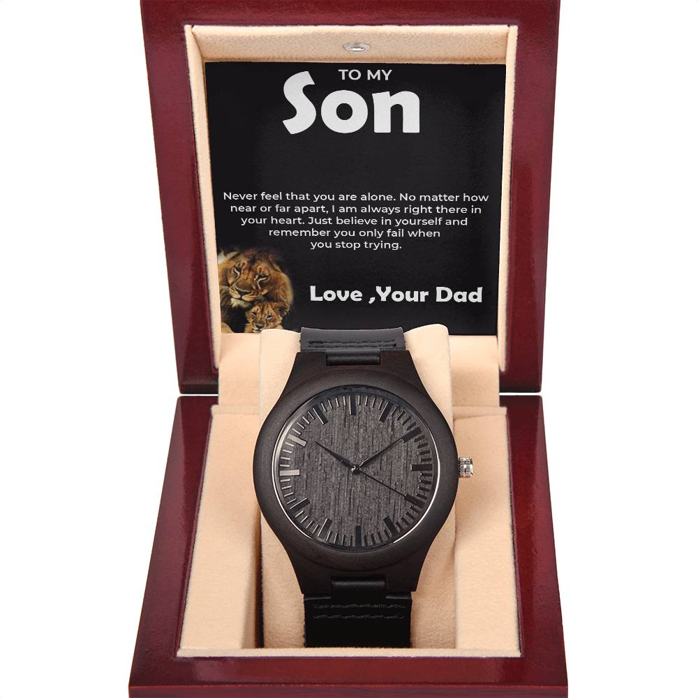 To My Brave Son | Wooden Watch Gift from Dad | Heartfelt Gift for Son