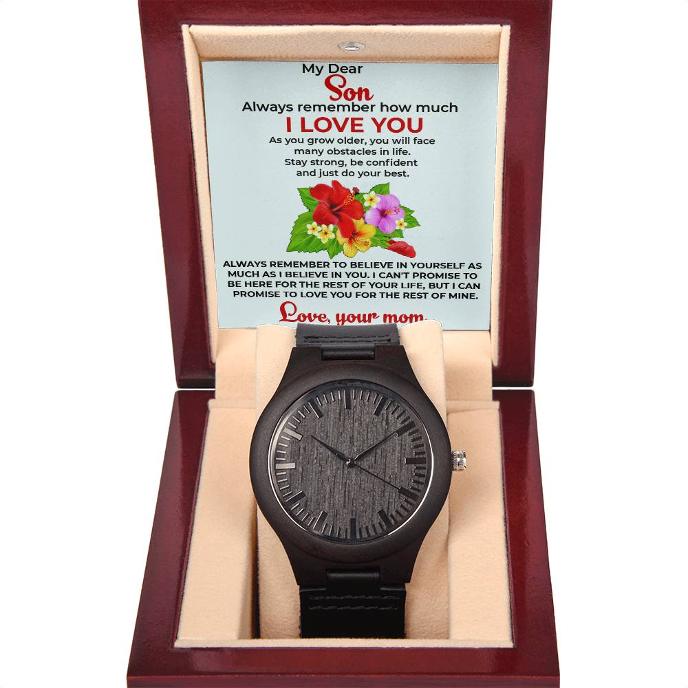 To My Beautiful Boy | Wooden Watch Gift from Mom | Natural Design Watch