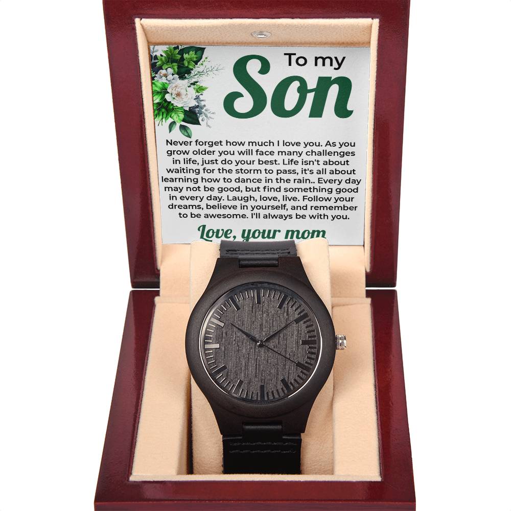 To My Lovely Boy | Wooden Watch Gift from Mom | Special Gift for Son