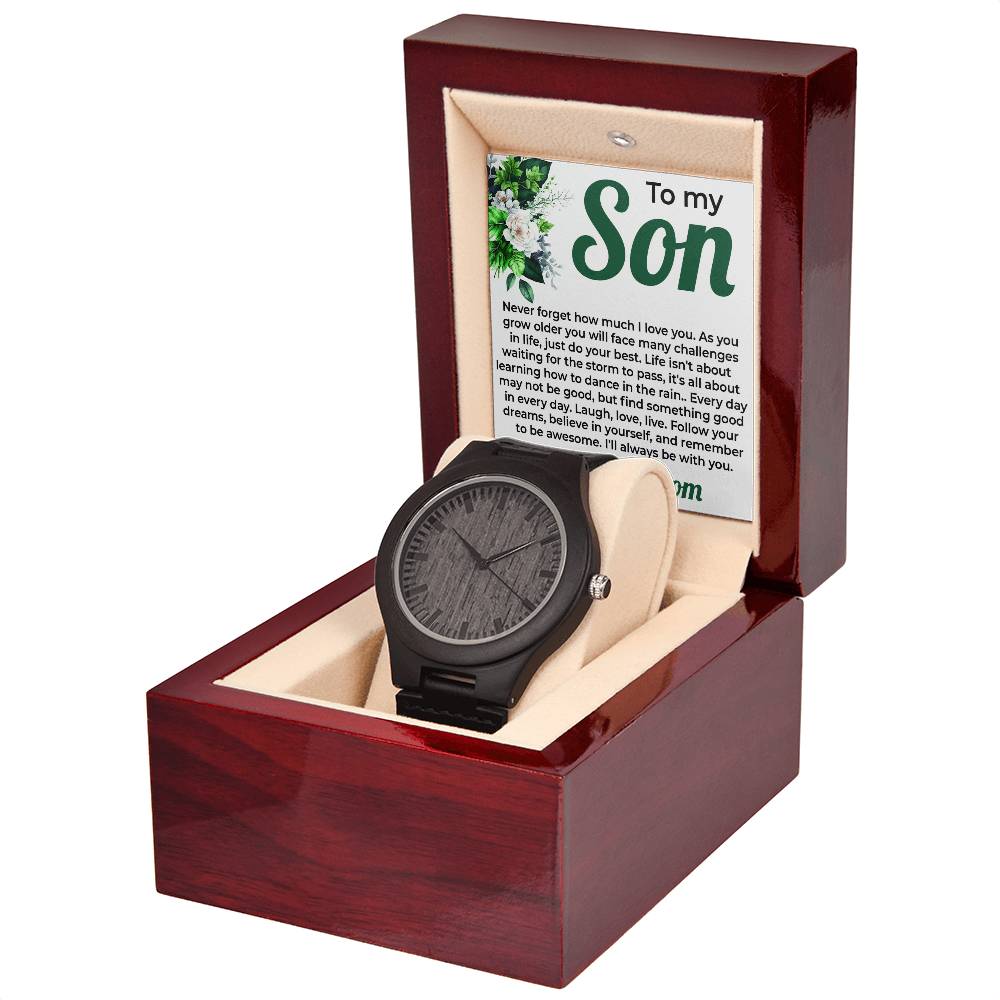 To My Lovely Boy | Wooden Watch Gift from Mom | Special Gift for Son