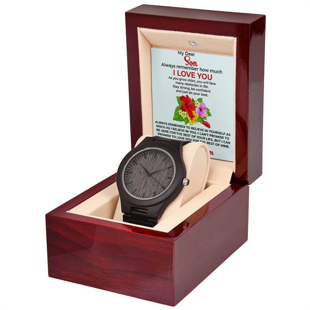 To My Beautiful Boy | Wooden Watch Gift from Mom | Natural Design Watch