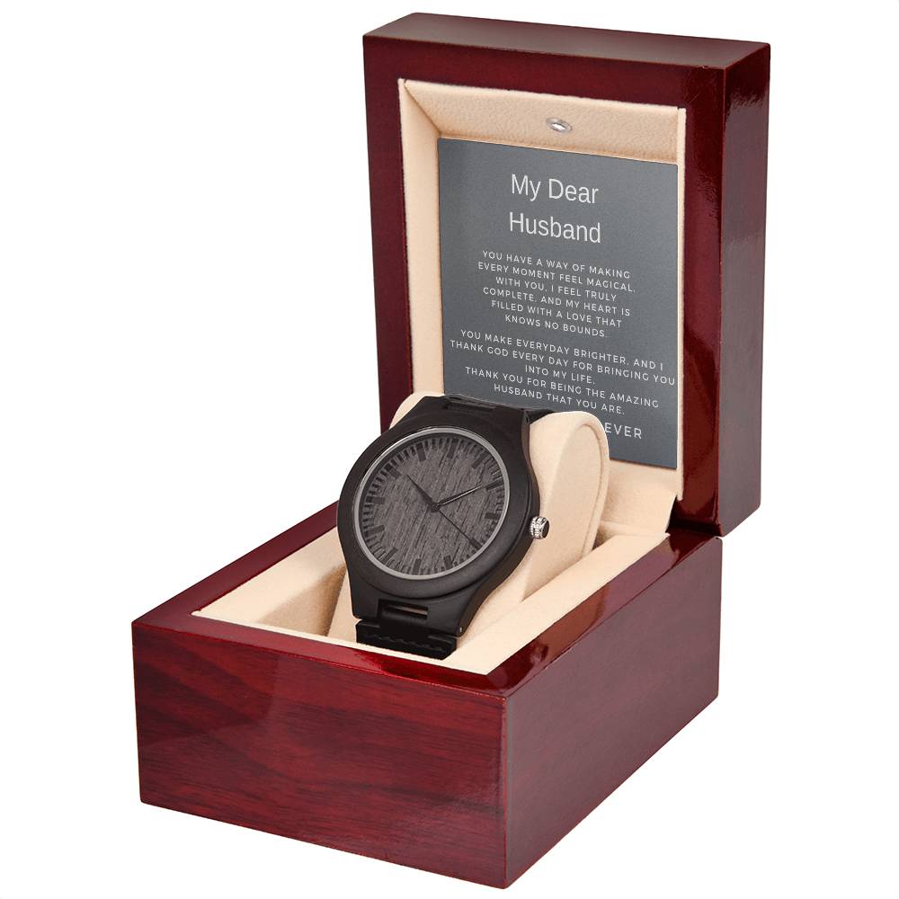 To My Husband | Personalized Wooden Watch Perfect for Him