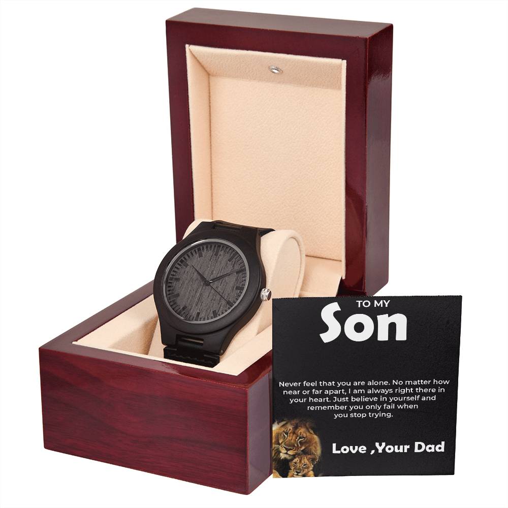 To My Brave Son | Wooden Watch Gift from Dad | Heartfelt Gift for Son