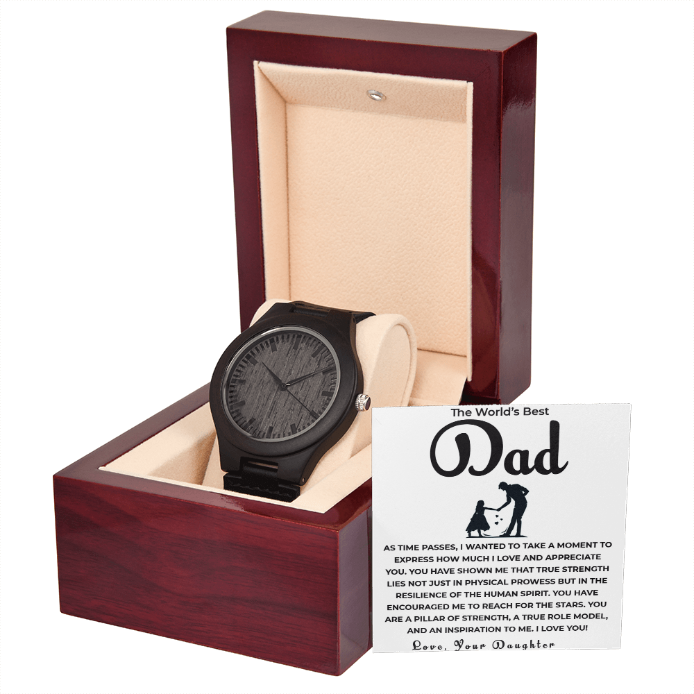 To My Father – Wooden Watch for Dad from Daughter | Elegant Natural Timepiece Gift