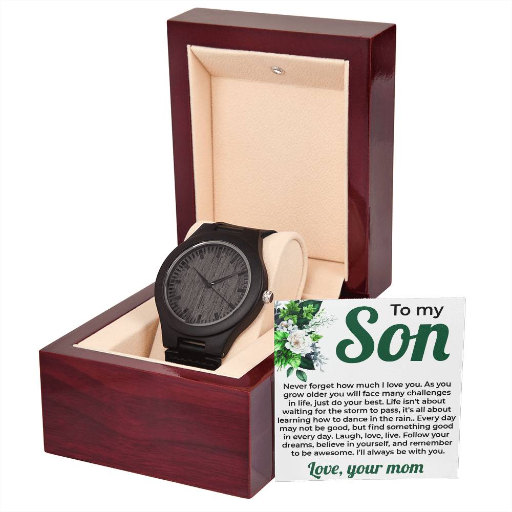 To My Lovely Boy | Wooden Watch Gift from Mom | Special Gift for Son